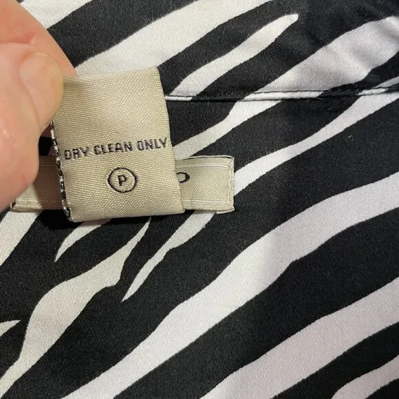 Vertigo Paris Zebra Print Trench Black White Cotton Stretch Size M - Picture 15 of 15